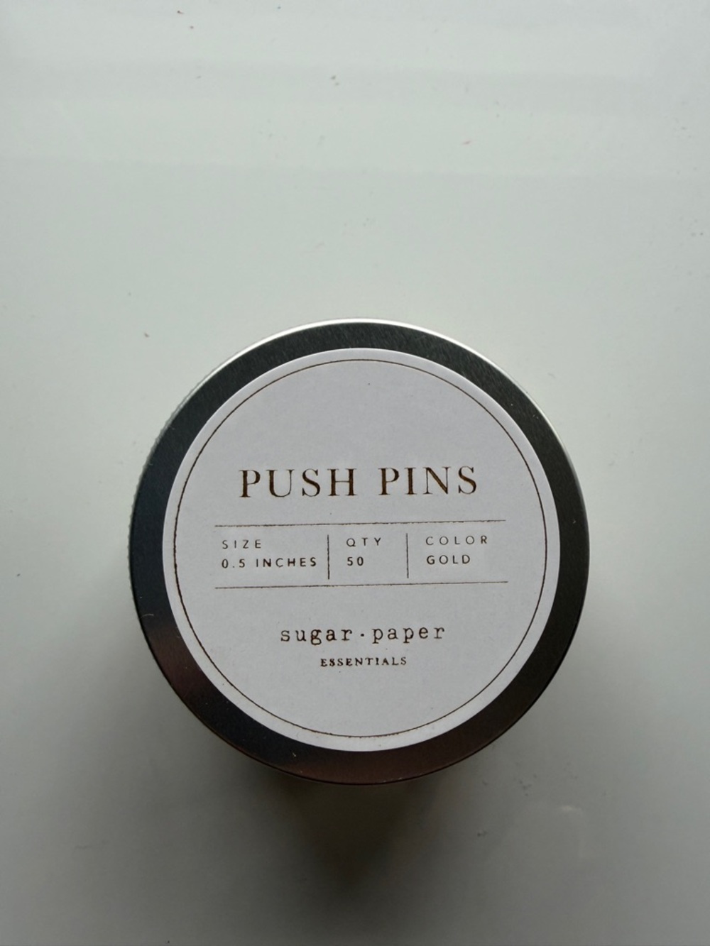 Essentials Push Pins Tin - Gold